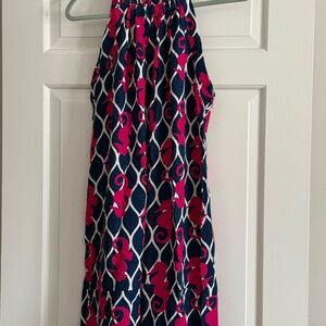 Stylish Navy and Pink Patterned Dress